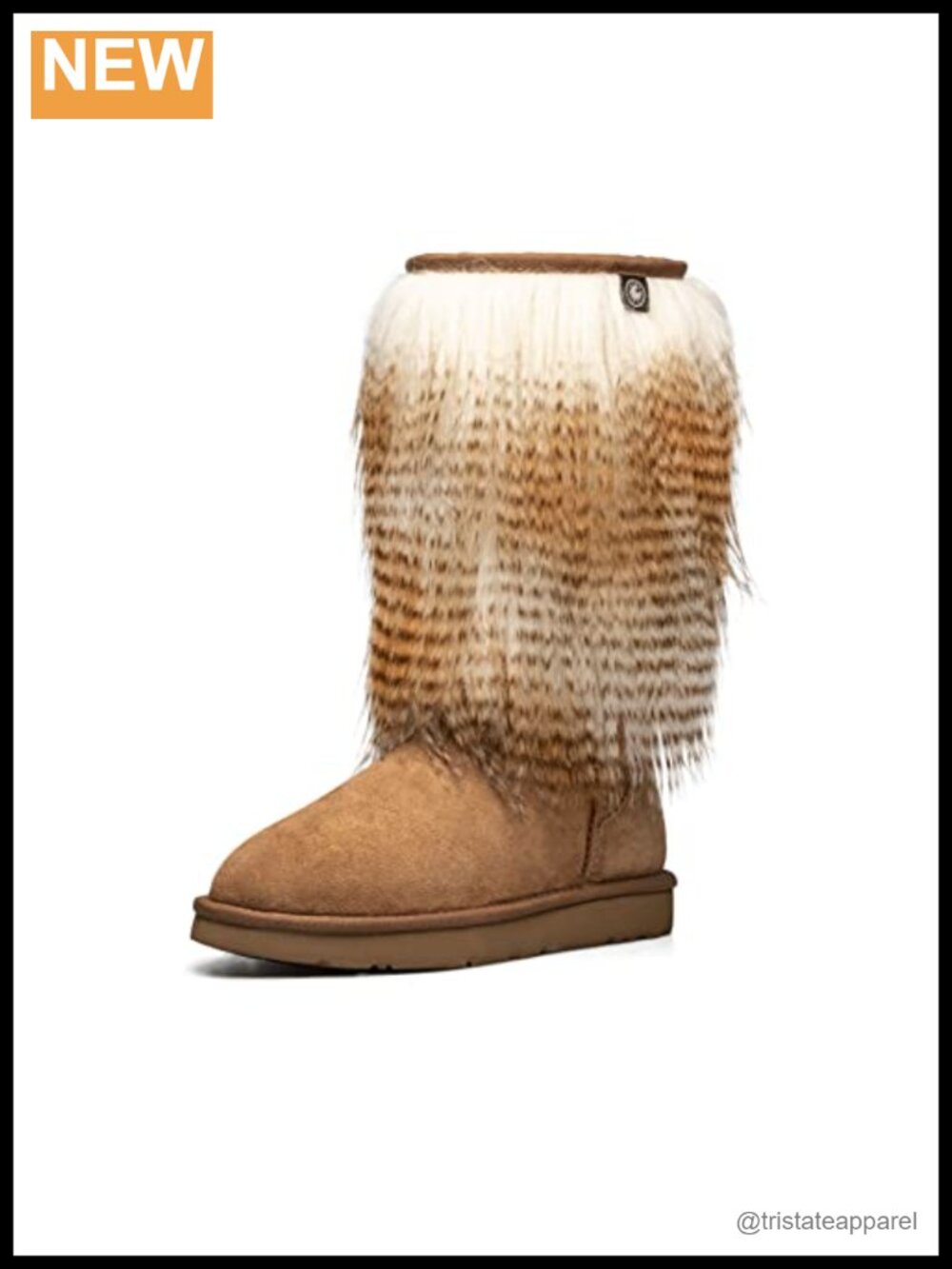 Womens Faux Fur Snow Boots Sheepskin Furry Mid-Calf Winter Rubber Sole
